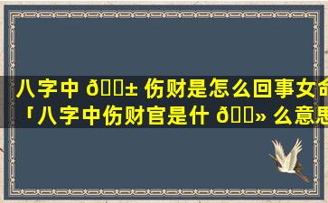 八字中 🐱 伤财是怎么回事女命「八字中伤财官是什 🌻 么意思」